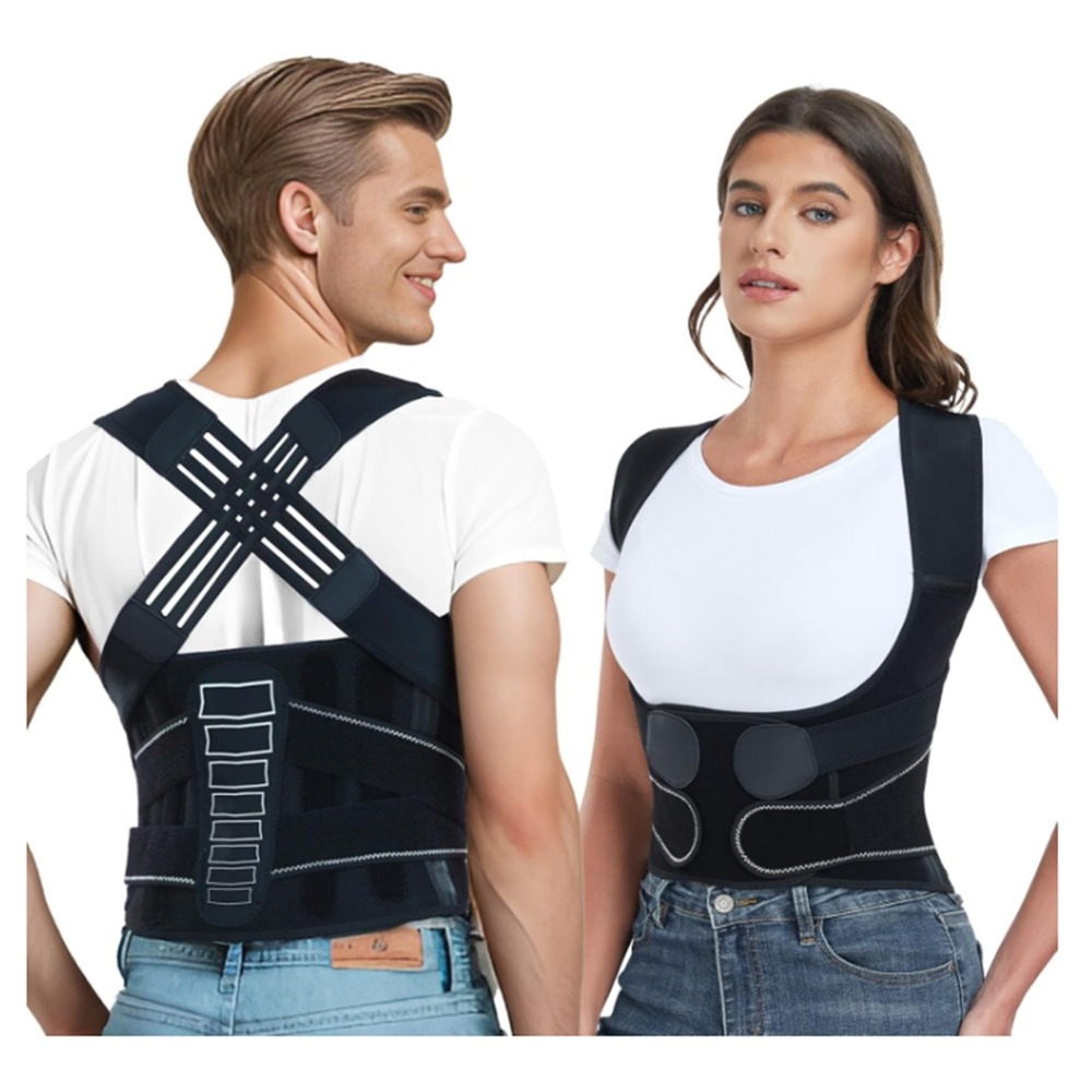 Back Brace Posture Corrector for Women and Men with Spine Verti(M-Waist 32"-39")